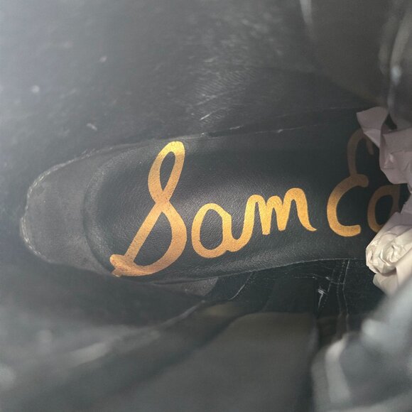 Sam Edelman Nina Combat Boots Sz 8.5 Black Leather Grunge Lace Up Hiker Booties - Picture 11 of 12